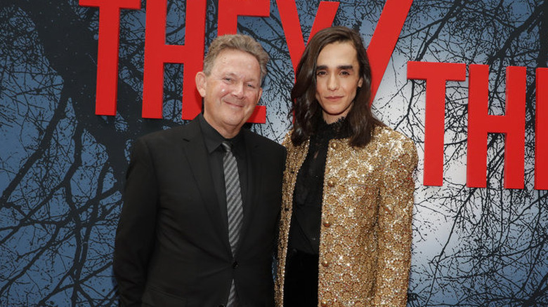 John Logan and Darwin Del Fabro posing at They/Them's premiere