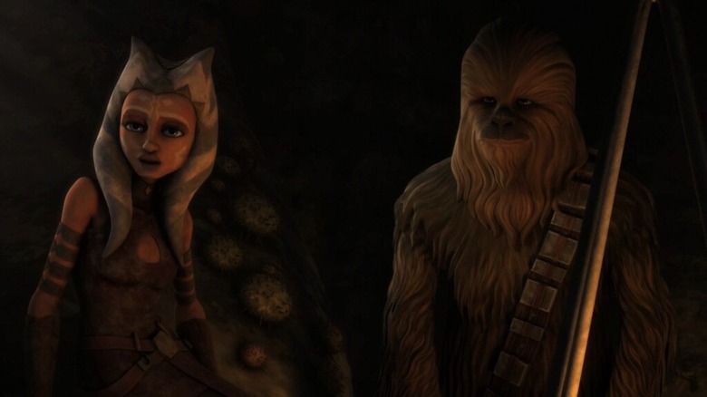 Ahsoka Tano and Chewbacca in Clone Wars