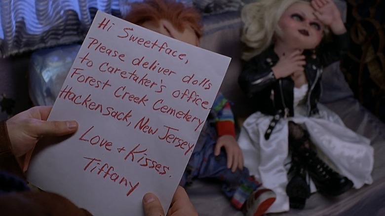 Bride of Chucky Sweetface note