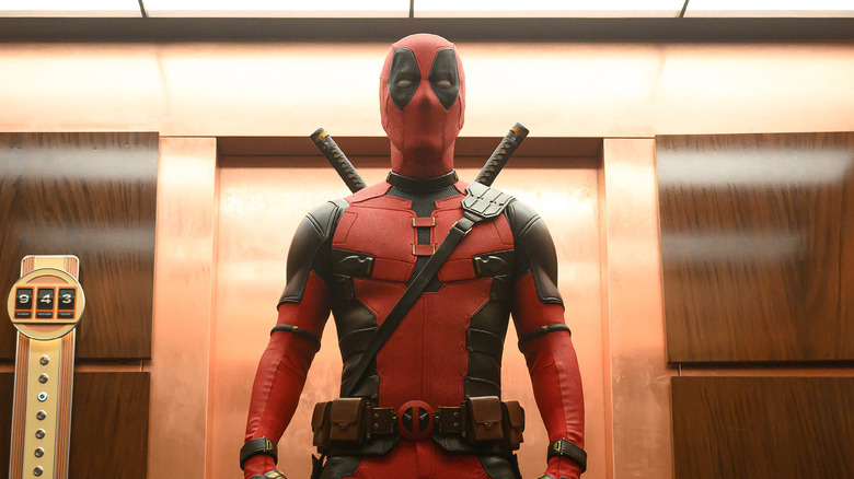 Deadpool in a TVA elevator