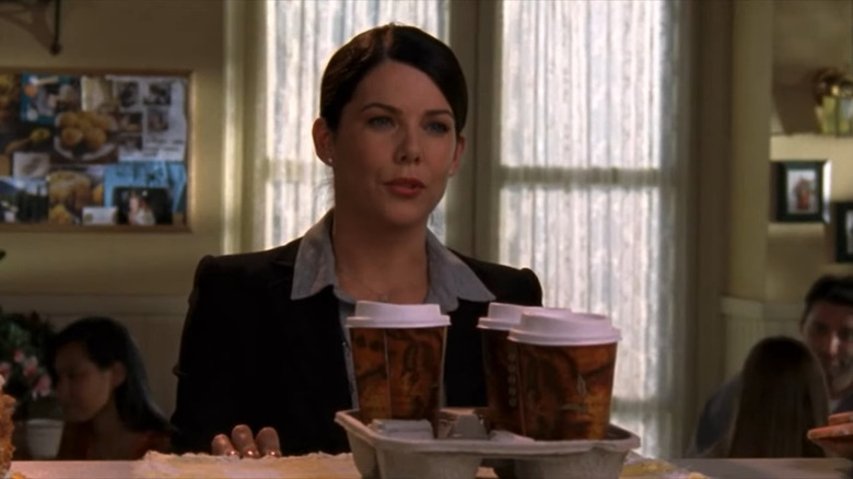 Lauren Graham with coffee