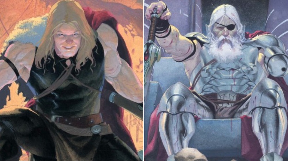 Split image of Thors from the future and past