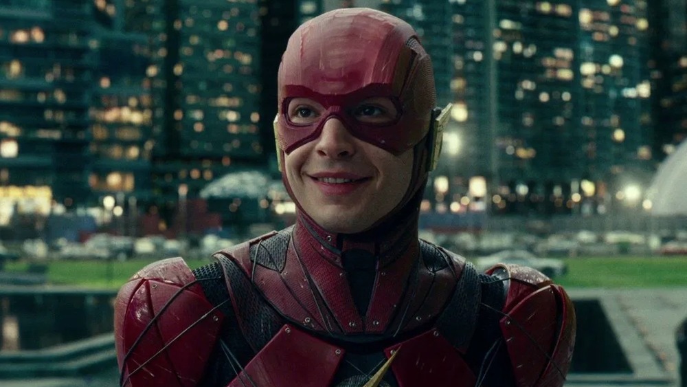 The Flash smiling