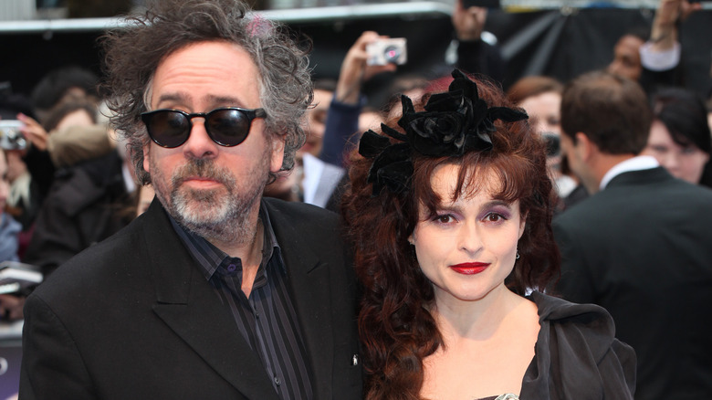 Tim Burton and Helena Bonham Carter smiling