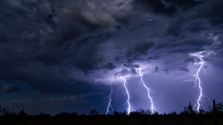 lightning storm at night