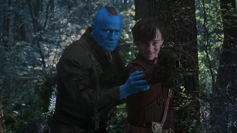 Michael Rooker and Wyatt Oleff in Guardians of the Galaxy Vol. 2 (2017)