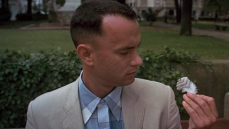 Forrest Gump holds a feather