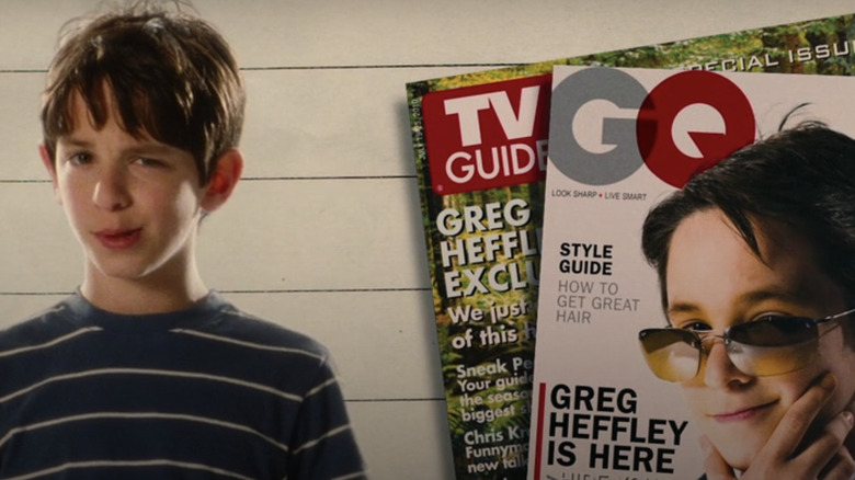 Zachary Gordon as Greg Heffley dreaming of magazine covers in Diary of a Wimpy Kid