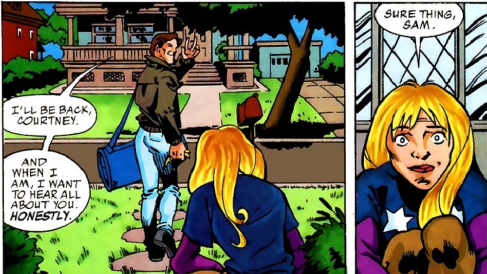 Sam Kurtis saying goodbye to Courtney Whitmore, AKA Stargirl, in DC Comics' Stars and S.T.R.I.P.E.