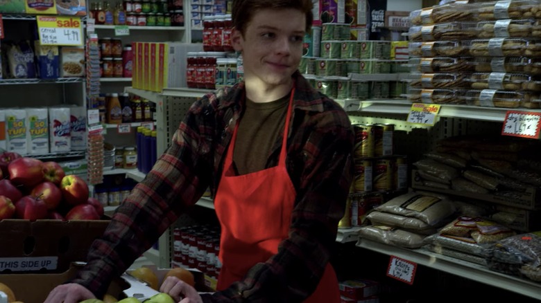 Ian working at the market Shameless