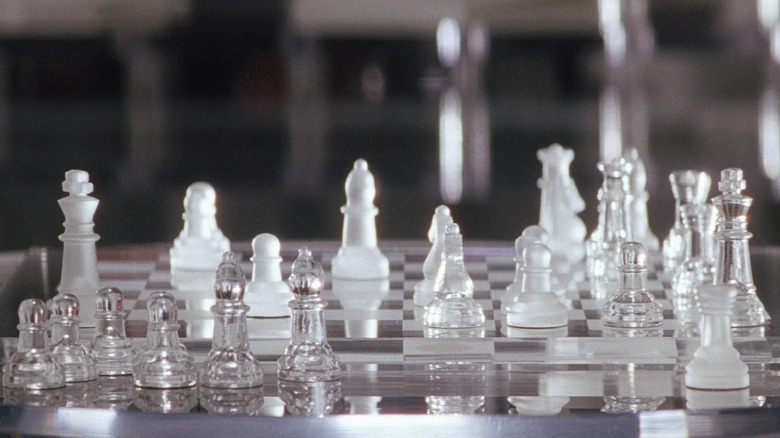 Magneto's glass chess set