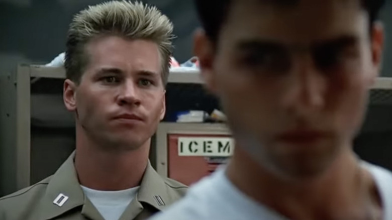 Iceman looking at Maverick