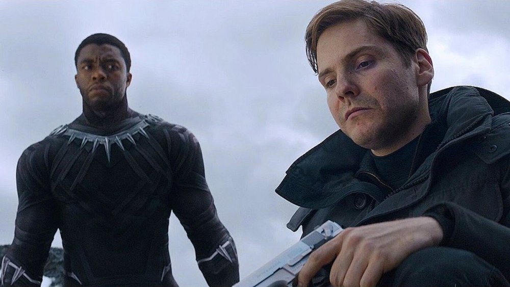 Chadwick Boseman and Daniel Bruhl in Captain America: Civil War