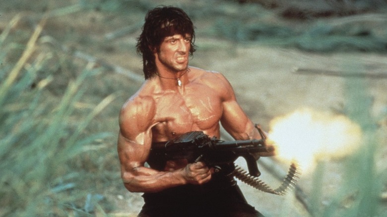 Rambo fires machine gun