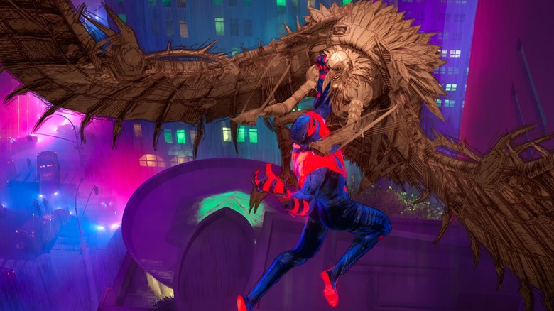 Spider-Man 2099 fighting Renaissance Vulture