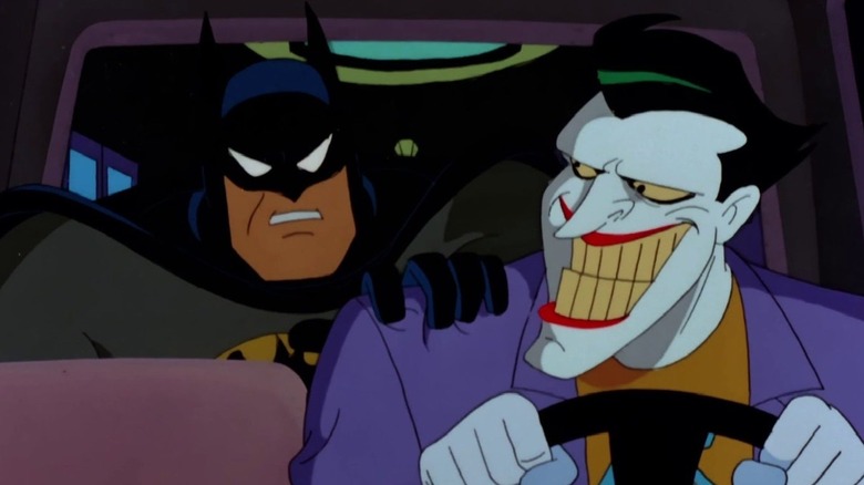 Joker and Batman in a car