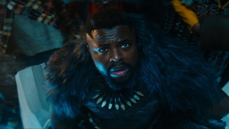 M'Baku stares up above him