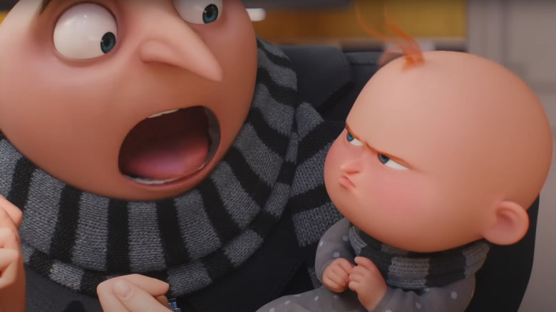 Gru Jr. scowls at Gru