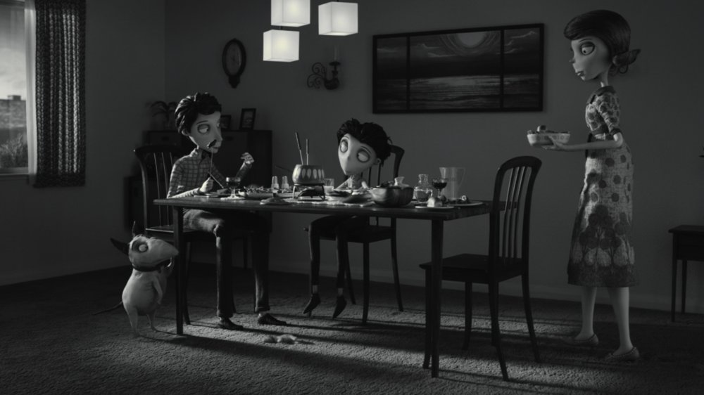 Sparky, Edward Frankenstein, Victor Frankenstein, and Susan Frankenstein in Frankenweenie