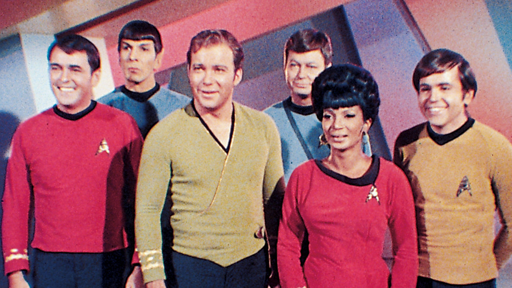 A 1967 publicity photo of the original Star Trek cast.