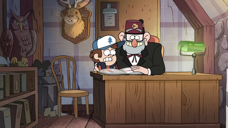 Dipper and Stan read a book