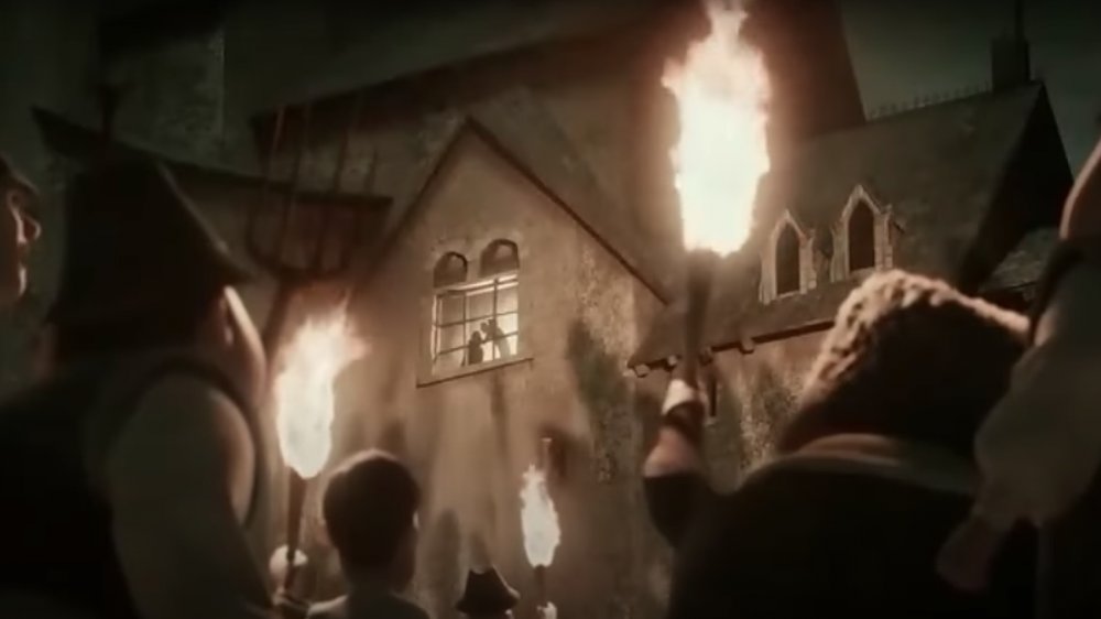 Human mob with torches from Hotel Transylvania