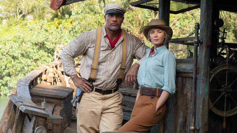 Emily Blunt wearing pants in Jungle Cruise