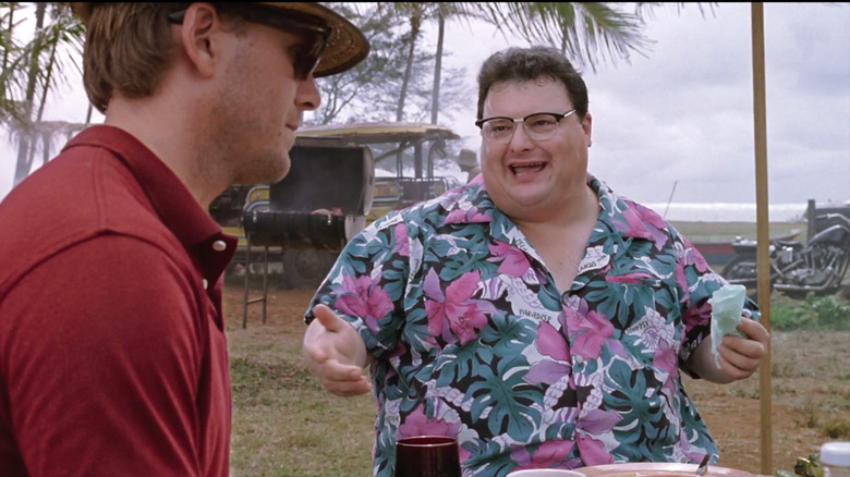 Nedry and Dodgson on the beach