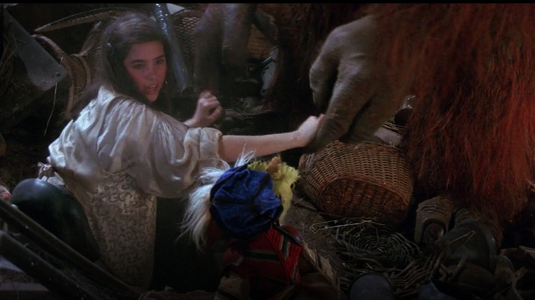 Sarah getting help from Ludo in Labyrinth