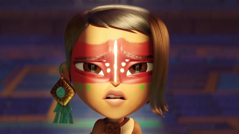 Maya gazing at her new armor