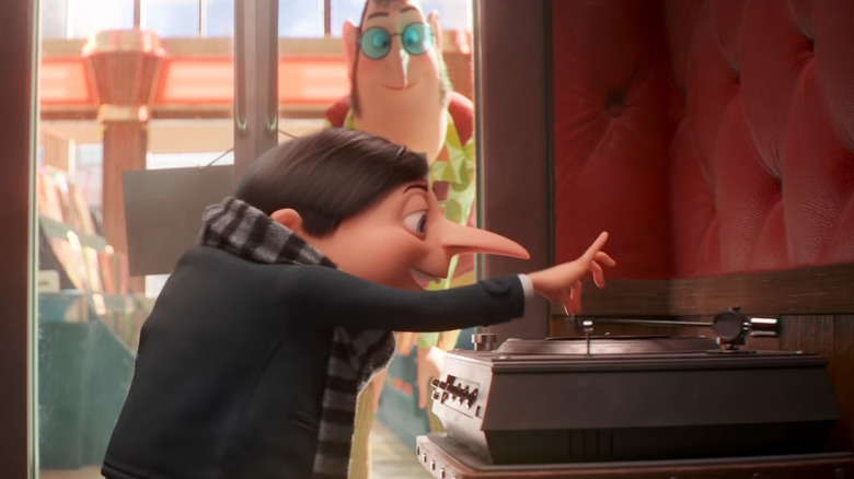 Gru playing a record player