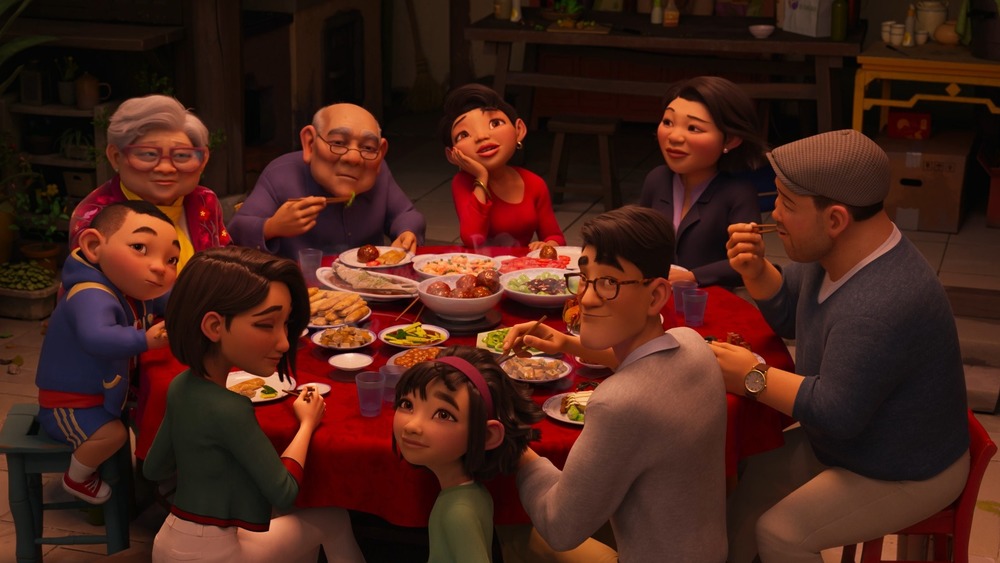 Fei Fei's family eating