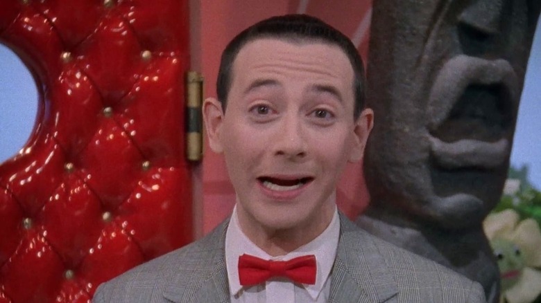 Pee Wee talks to the audience