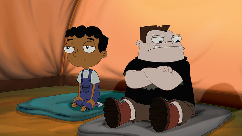Baljeet and Buford sit together