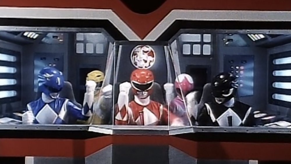 David Yost as Billy, Thuy Trang as Trini, Austin St John as Jason, Amy Jo Johnson as Kimberly, and Walter Jones as Zack in "Mighty Morphin Power Rangers"