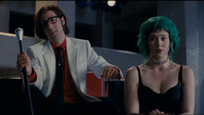 Gideon Graves talks while Ramona Flowers looks on