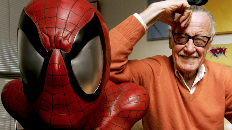 Stan Lee elbows on Spider-Man