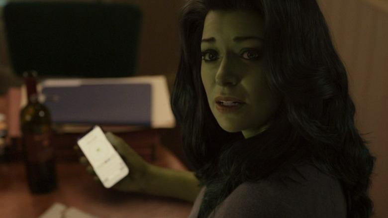 She-Hulk using her phone