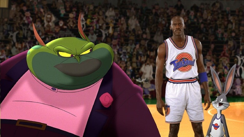 Michael Jordan on the Space Jam court