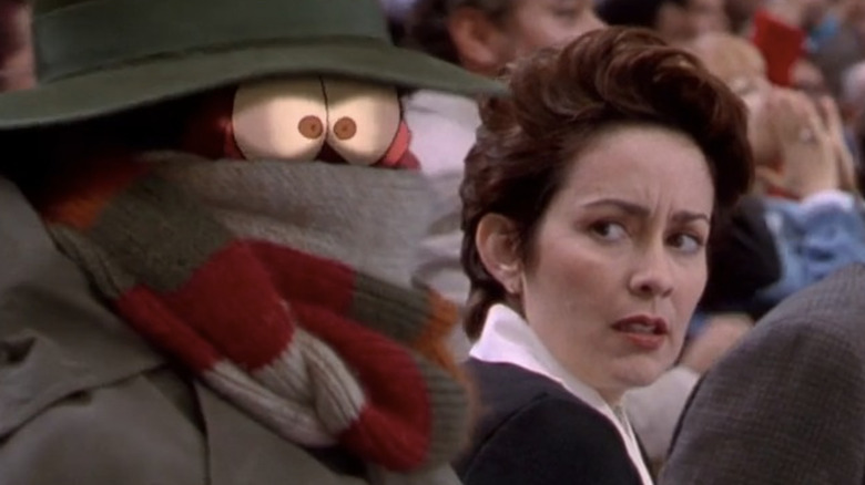 Patricia Heaton being suspicious of a Monstar