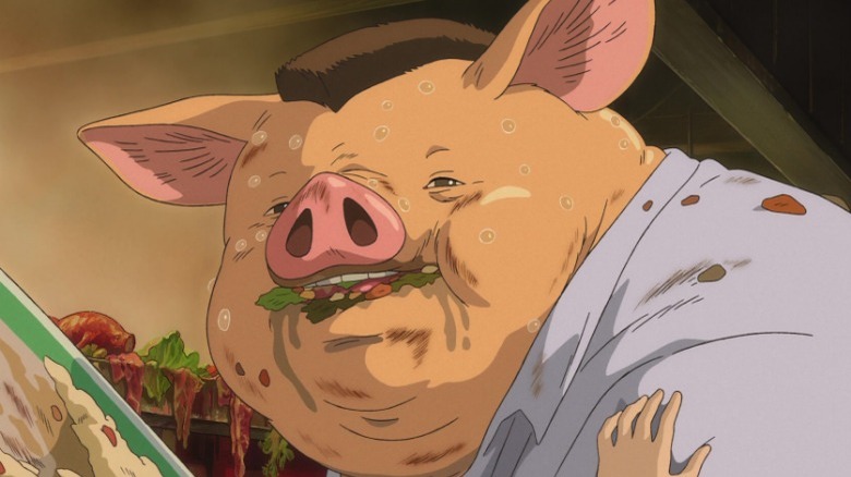 Chihiro's father transforming into pig