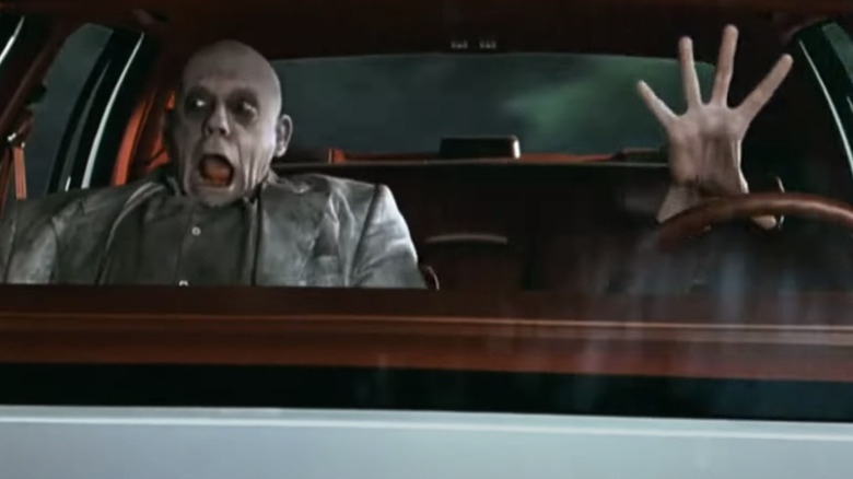 Fester and Thing startled in car