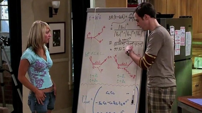 Sheldon showing Penny an equation in "Pilot"