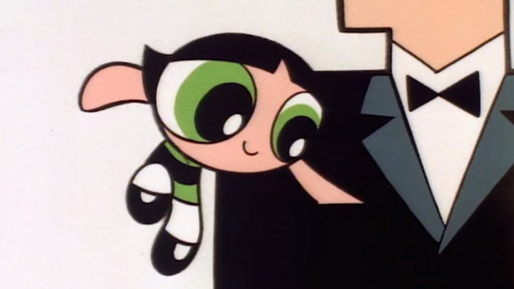 Buttercup and Professor Utonium in "Powerpuff Girls"