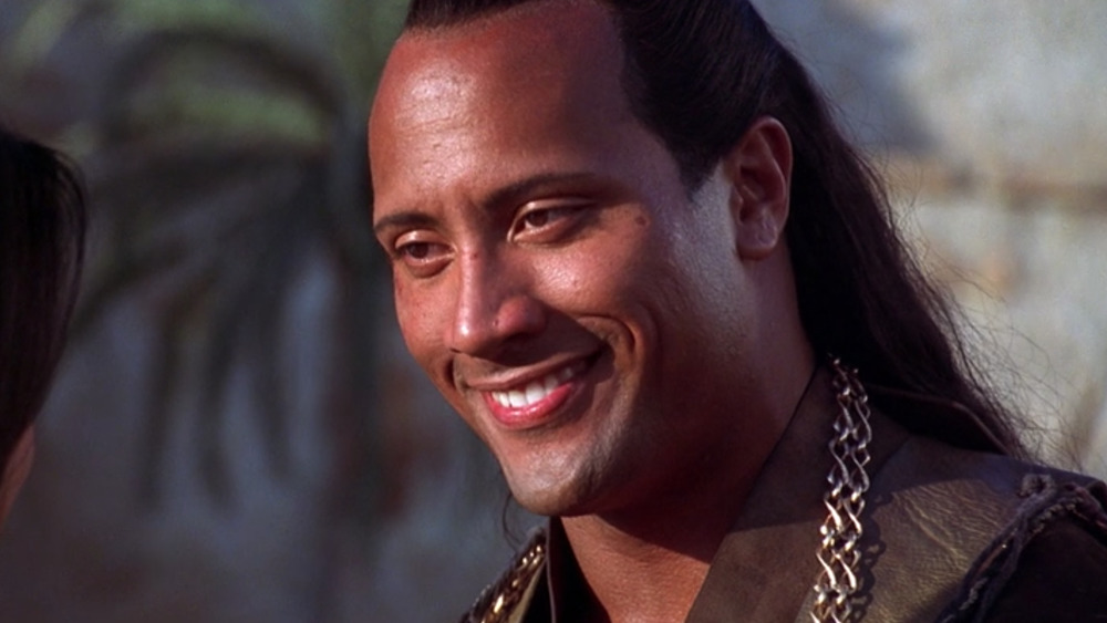 The Rock and his wig in The Scorpion King