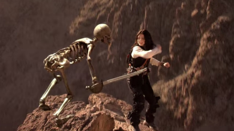 Carmen Cortez fighting skeleton