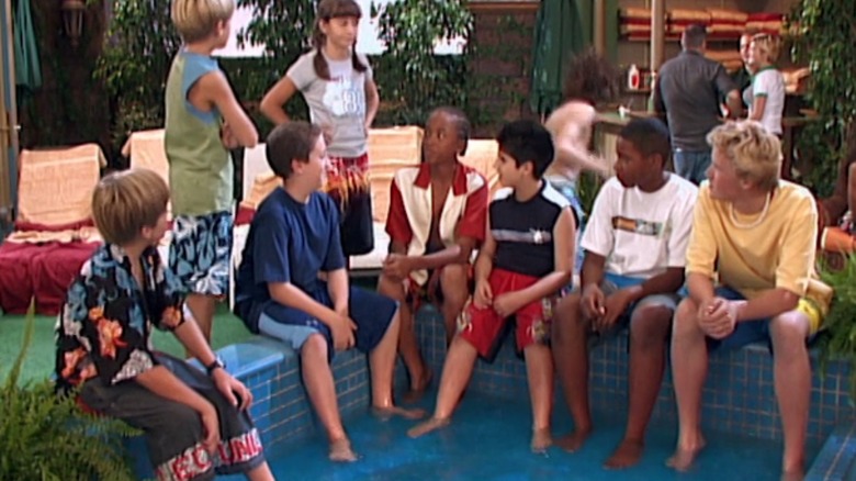 Teens in pool