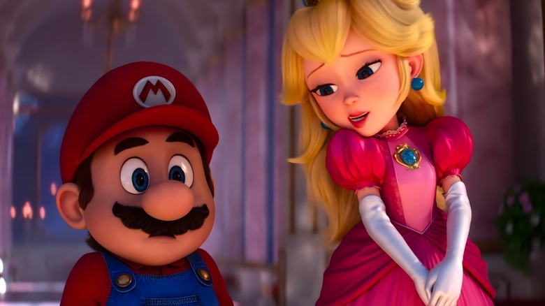 Princess Peach talking with Mario