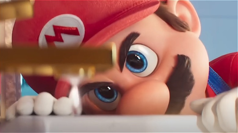 Mario looking at plumbing