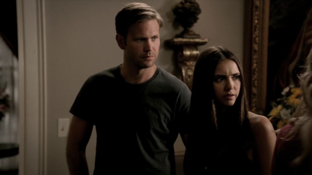 Alaric and Elena look concerned